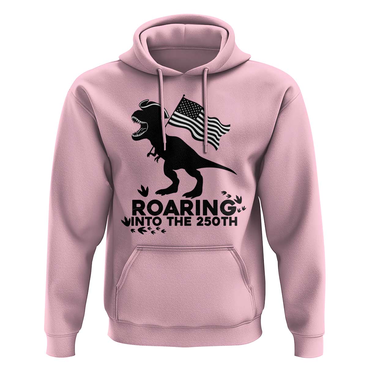 Funny Patriotic Dinosaur Hoodie Roaring Into The 250th Anniversary