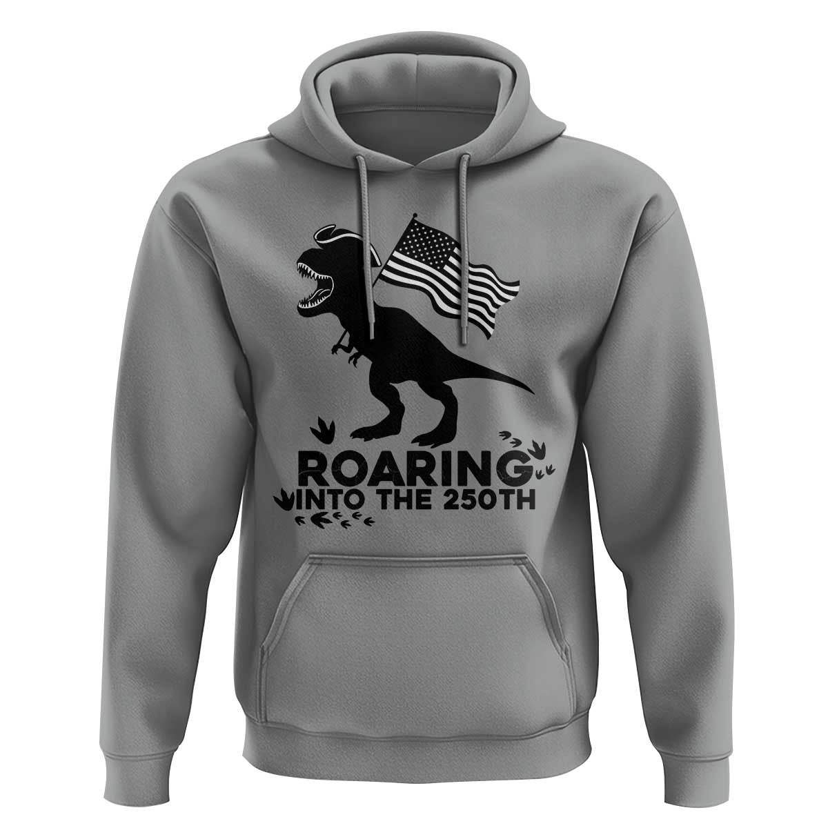 Funny Patriotic Dinosaur Hoodie Roaring Into The 250th Anniversary