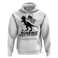 Funny Patriotic Dinosaur Hoodie Roaring Into The 250th Anniversary