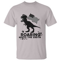 Funny Patriotic Dinosaur T Shirt Roaring Into The 250th Anniversary