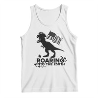 Funny Patriotic Dinosaur Tank Top Roaring Into The 250th Anniversary