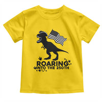 Funny Patriotic Dinosaur Toddler T Shirt Roaring Into The 250th Anniversary