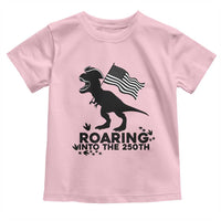 Funny Patriotic Dinosaur Toddler T Shirt Roaring Into The 250th Anniversary