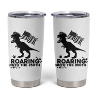 Funny Patriotic Dinosaur Tumbler Cup Roaring Into The 250th Anniversary