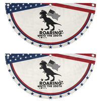 Funny Dinosaur Patriotic Fan Flag Roaring Into The 250th Anniversary