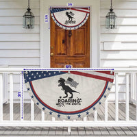 Funny Dinosaur Patriotic Fan Flag Roaring Into The 250th Anniversary