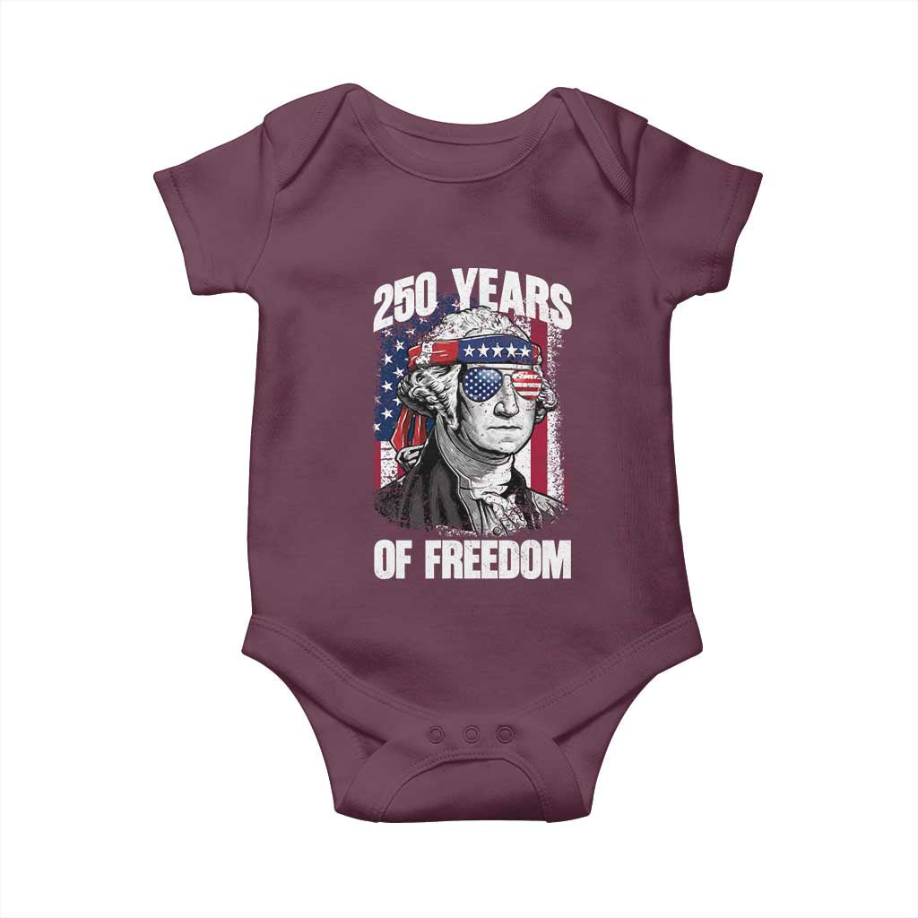 George Washington Founding Father Baby Onesie 250 Years Of Freedom