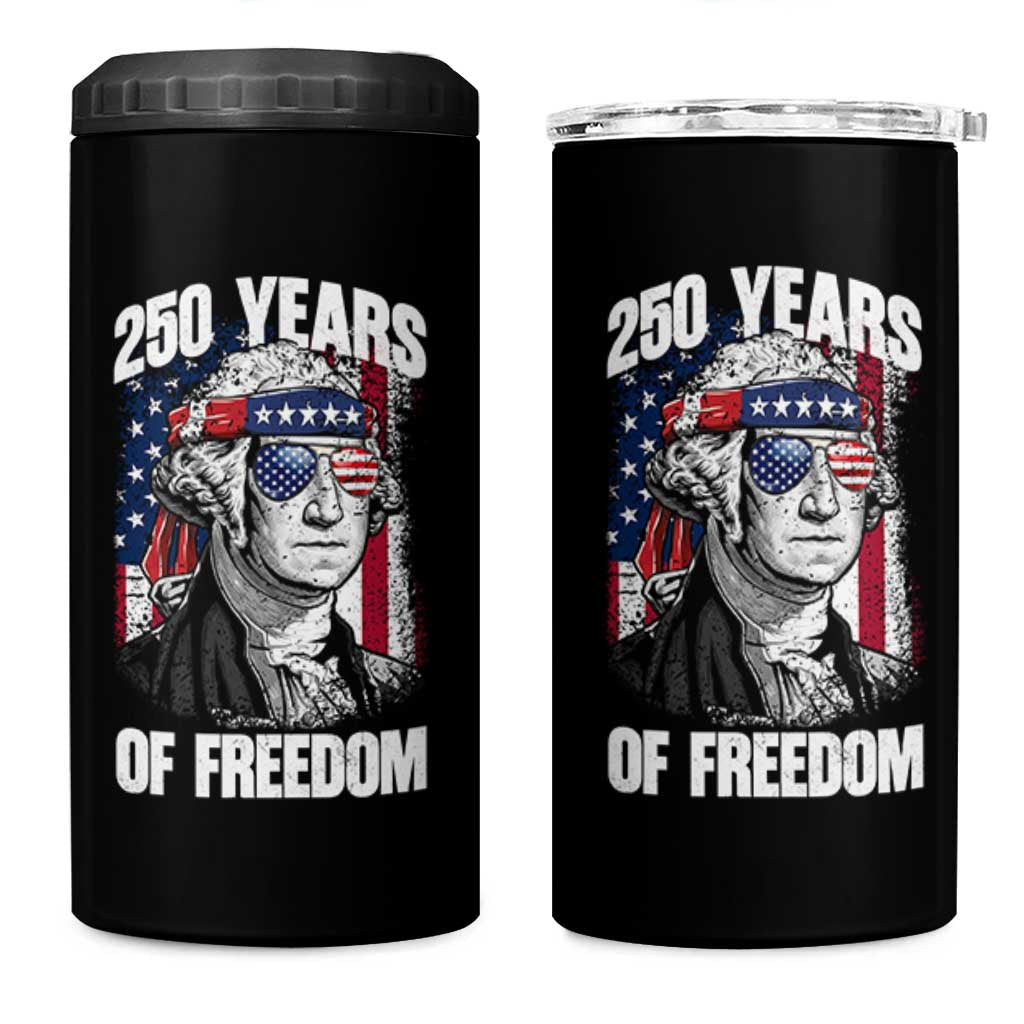 George Washington Founding Father 4 in 1 Can Cooler Tumbler 250 Years Of Freedom