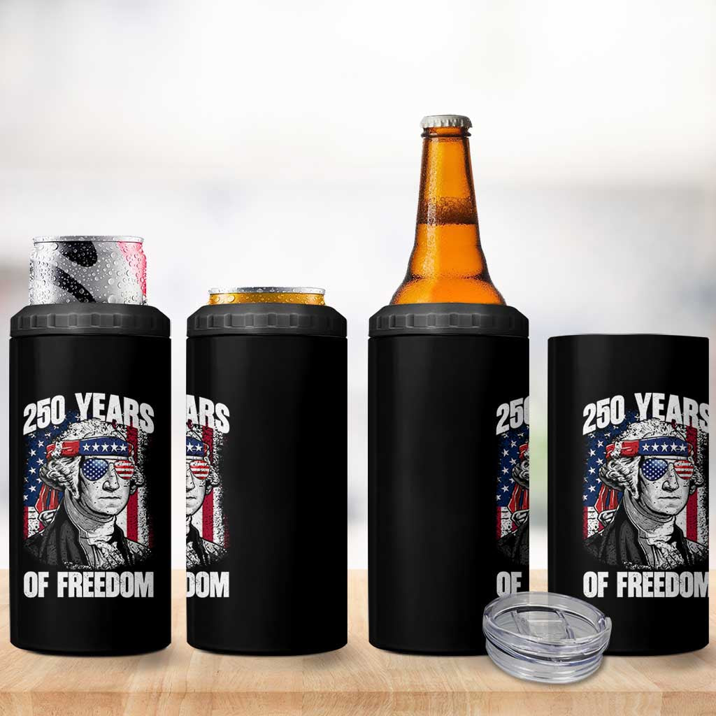 George Washington Founding Father 4 in 1 Can Cooler Tumbler 250 Years Of Freedom
