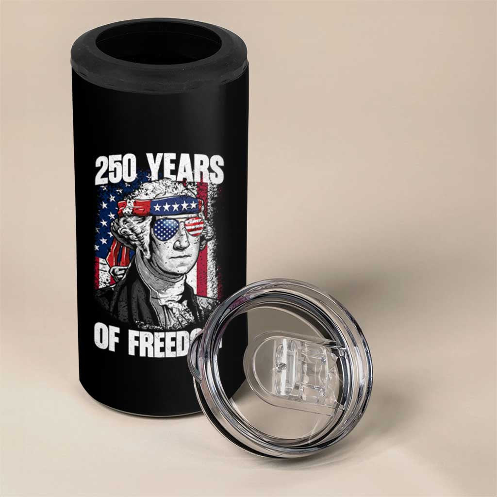 George Washington Founding Father 4 in 1 Can Cooler Tumbler 250 Years Of Freedom