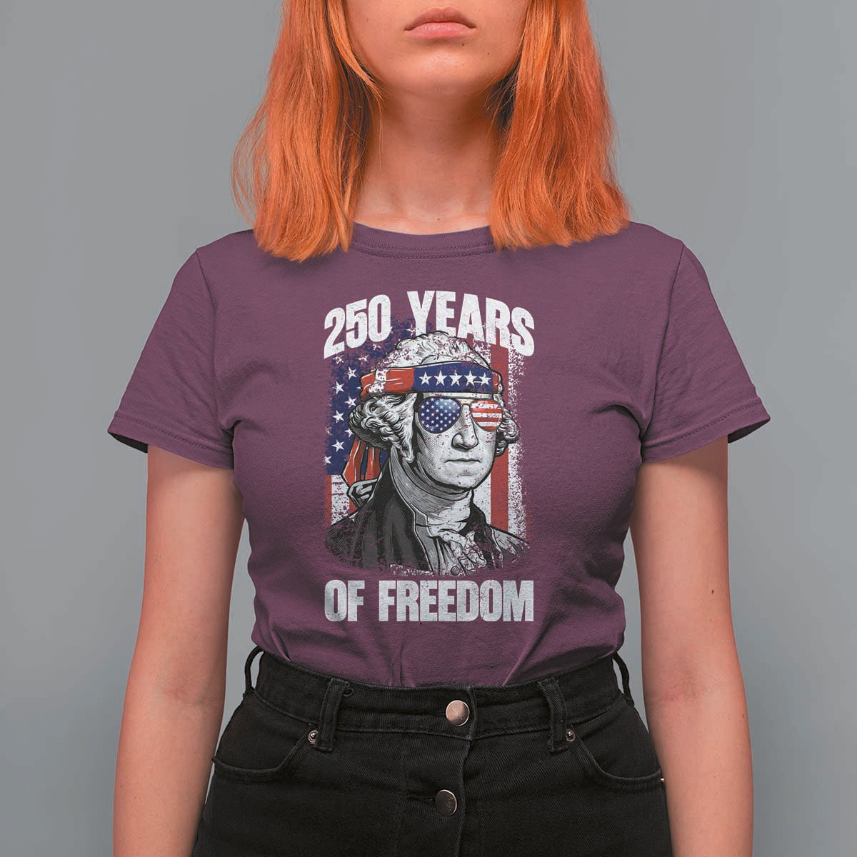 George Washington Founding Father T Shirt For Women 250 Years Of Freedom