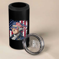 George Washington Patriotic 4 in 1 Can Cooler Tumbler USA 250th Anniversary