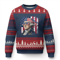 George Washington Patriotic Ugly Christmas Sweater USA 250th Anniversary
