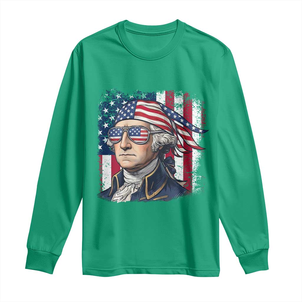 George Washington Patriotic Long Sleeve Shirt USA 250th Anniversary