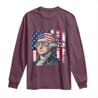 George Washington Patriotic Long Sleeve Shirt USA 250th Anniversary