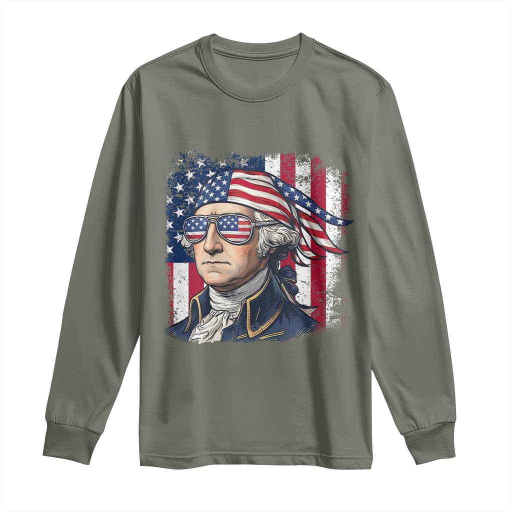 George Washington Patriotic Long Sleeve Shirt USA 250th Anniversary
