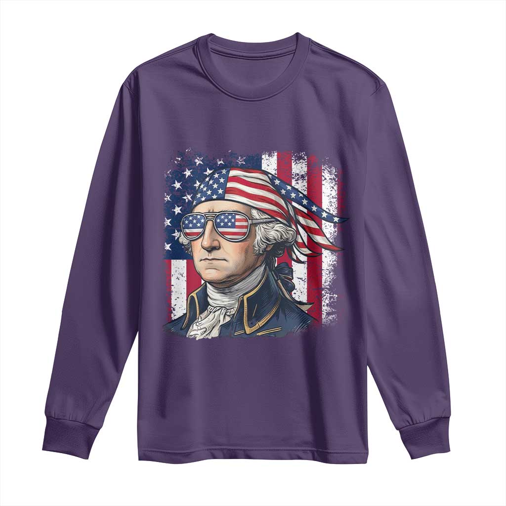 George Washington Patriotic Long Sleeve Shirt USA 250th Anniversary