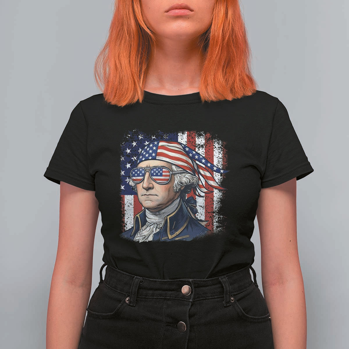 George Washington Patriotic T Shirt For Women USA 250th Anniversary