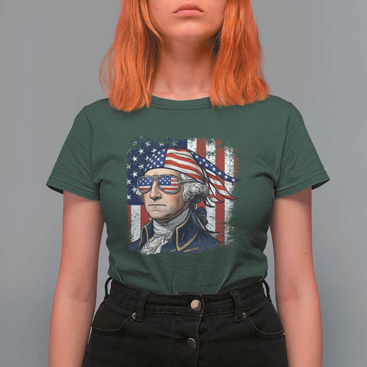 George Washington Patriotic T Shirt For Women USA 250th Anniversary