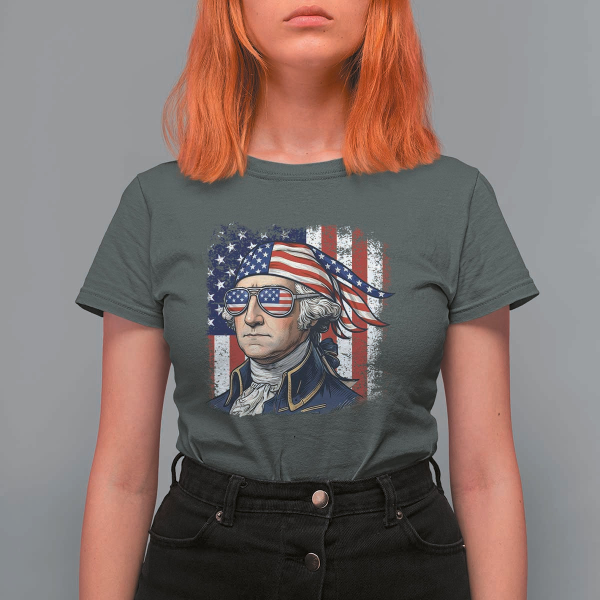 George Washington Patriotic T Shirt For Women USA 250th Anniversary