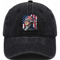 George Washington Patriotic Washed Cotton Baseball Cap USA 250th Anniversary