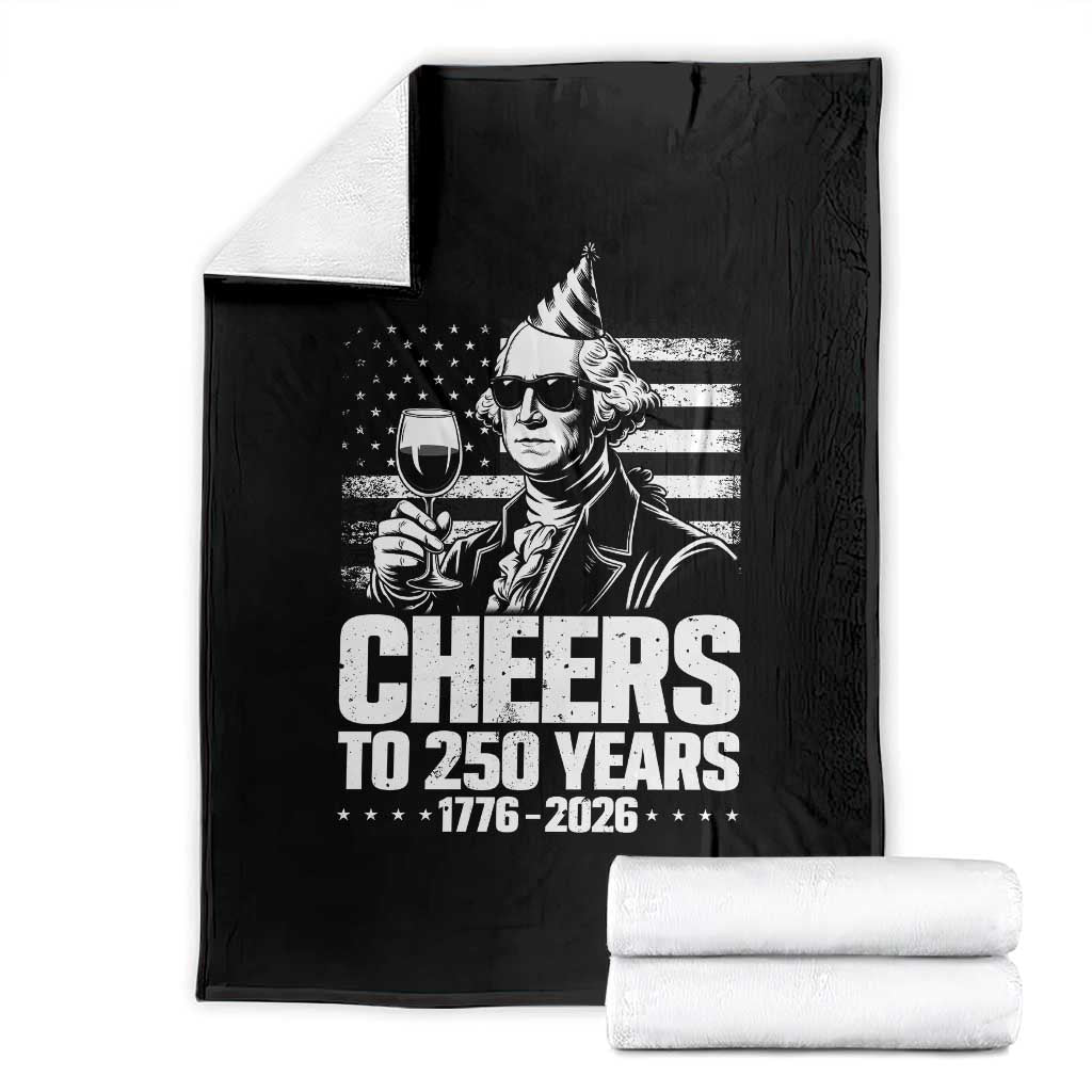 Funny George Washington Cheers To 250 Years Throw Blanket