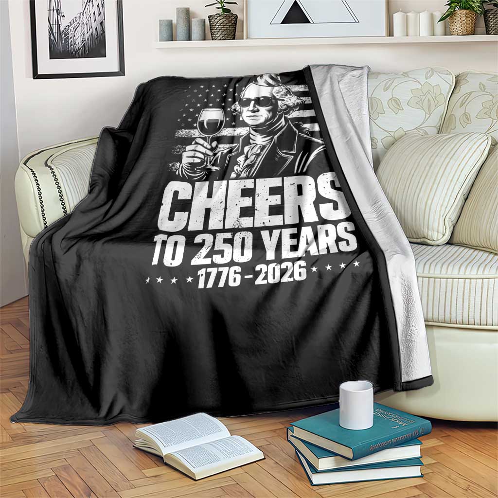 Funny George Washington Cheers To 250 Years Throw Blanket