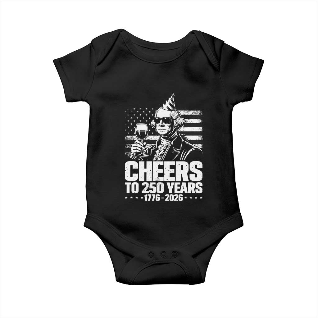 Funny George Washington Cheers To 250 Years Baby Onesie