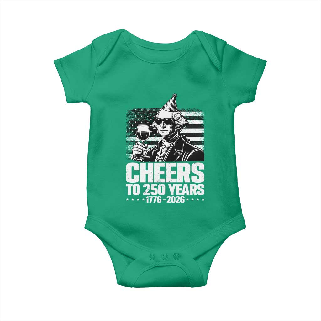 Funny George Washington Cheers To 250 Years Baby Onesie
