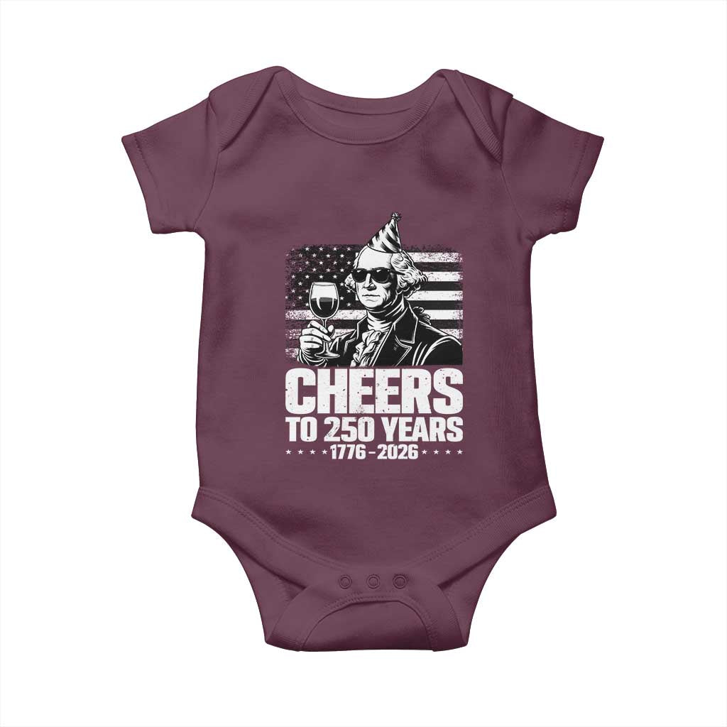 Funny George Washington Cheers To 250 Years Baby Onesie