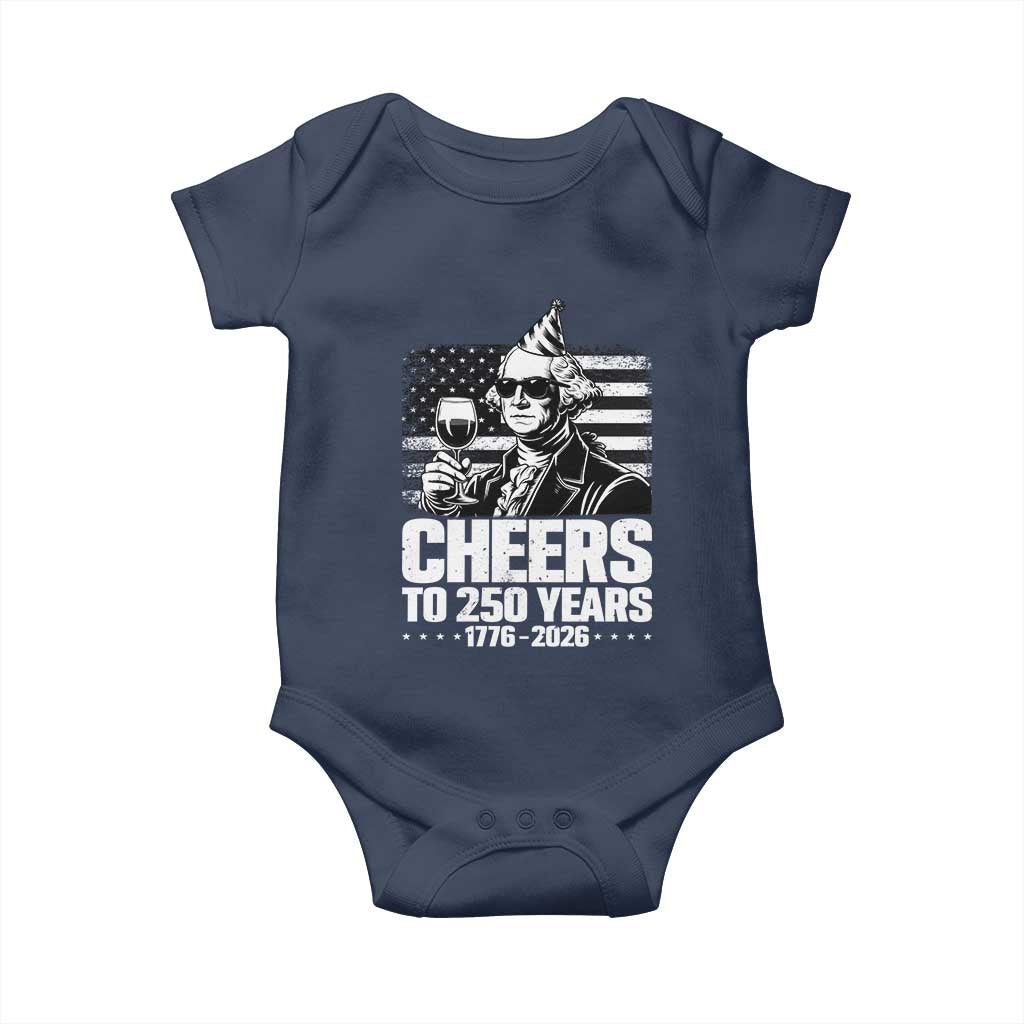 Funny George Washington Cheers To 250 Years Baby Onesie