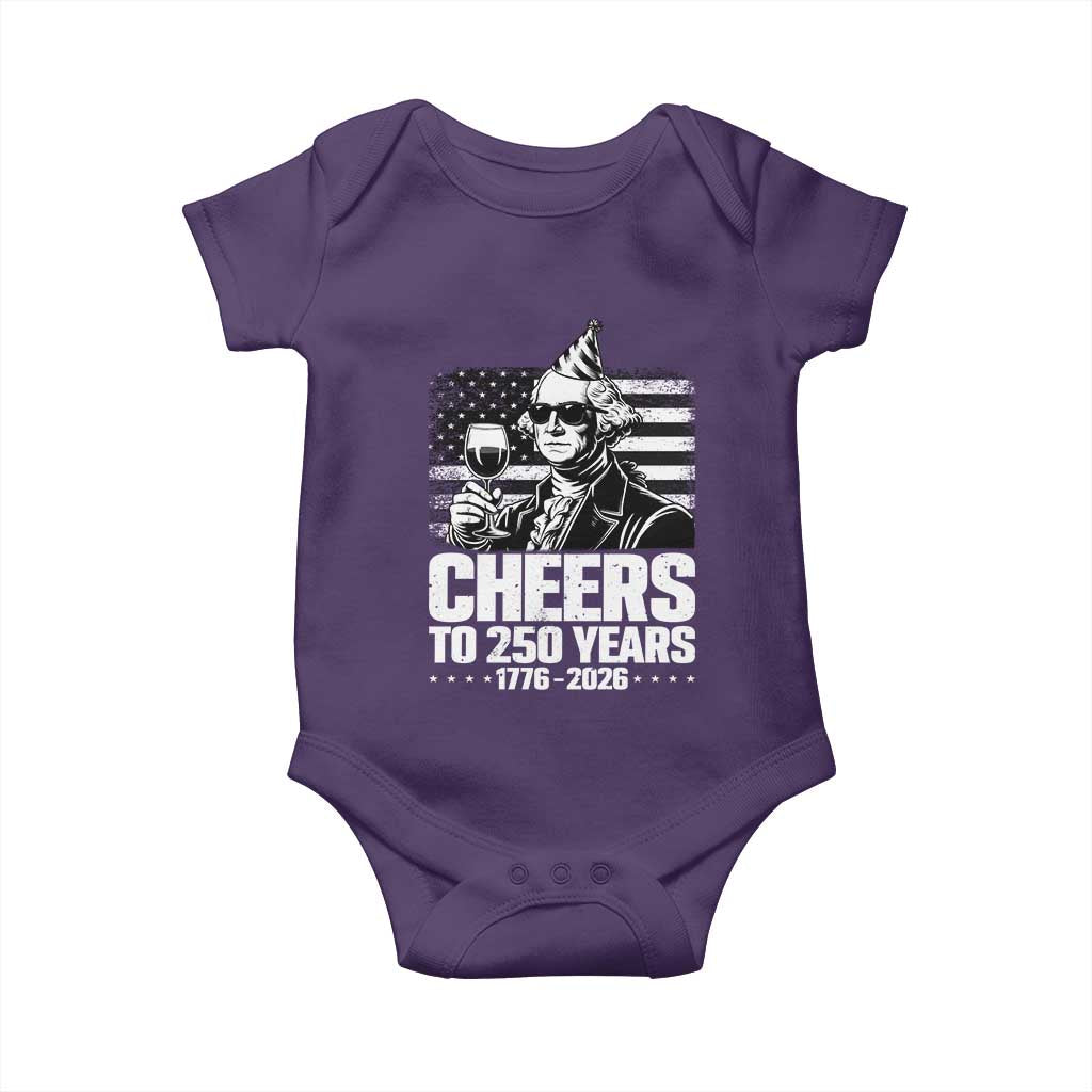 Funny George Washington Cheers To 250 Years Baby Onesie
