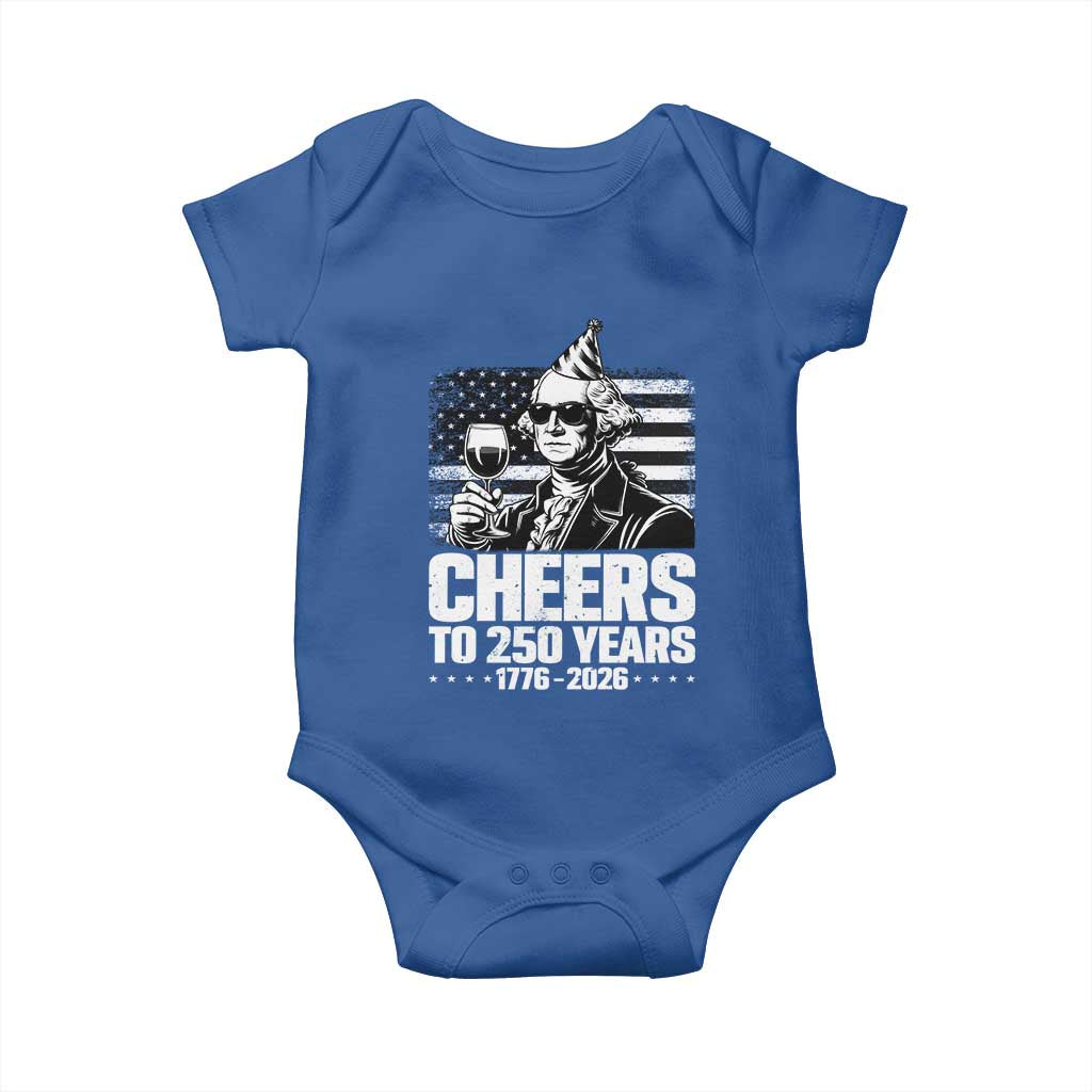 Funny George Washington Cheers To 250 Years Baby Onesie