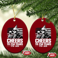Funny George Washington Cheers To 250 Years Ceramic Ornament
