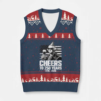 Funny George Washington Cheers To 250 Years V-Neck Knit Sweater Vest