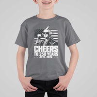 Funny George Washington Cheers To 250 Years T Shirt For Kid