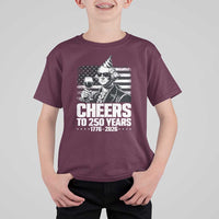 Funny George Washington Cheers To 250 Years T Shirt For Kid