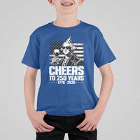 Funny George Washington Cheers To 250 Years T Shirt For Kid