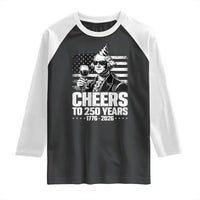 Funny George Washington Cheers To 250 Years Raglan Shirt