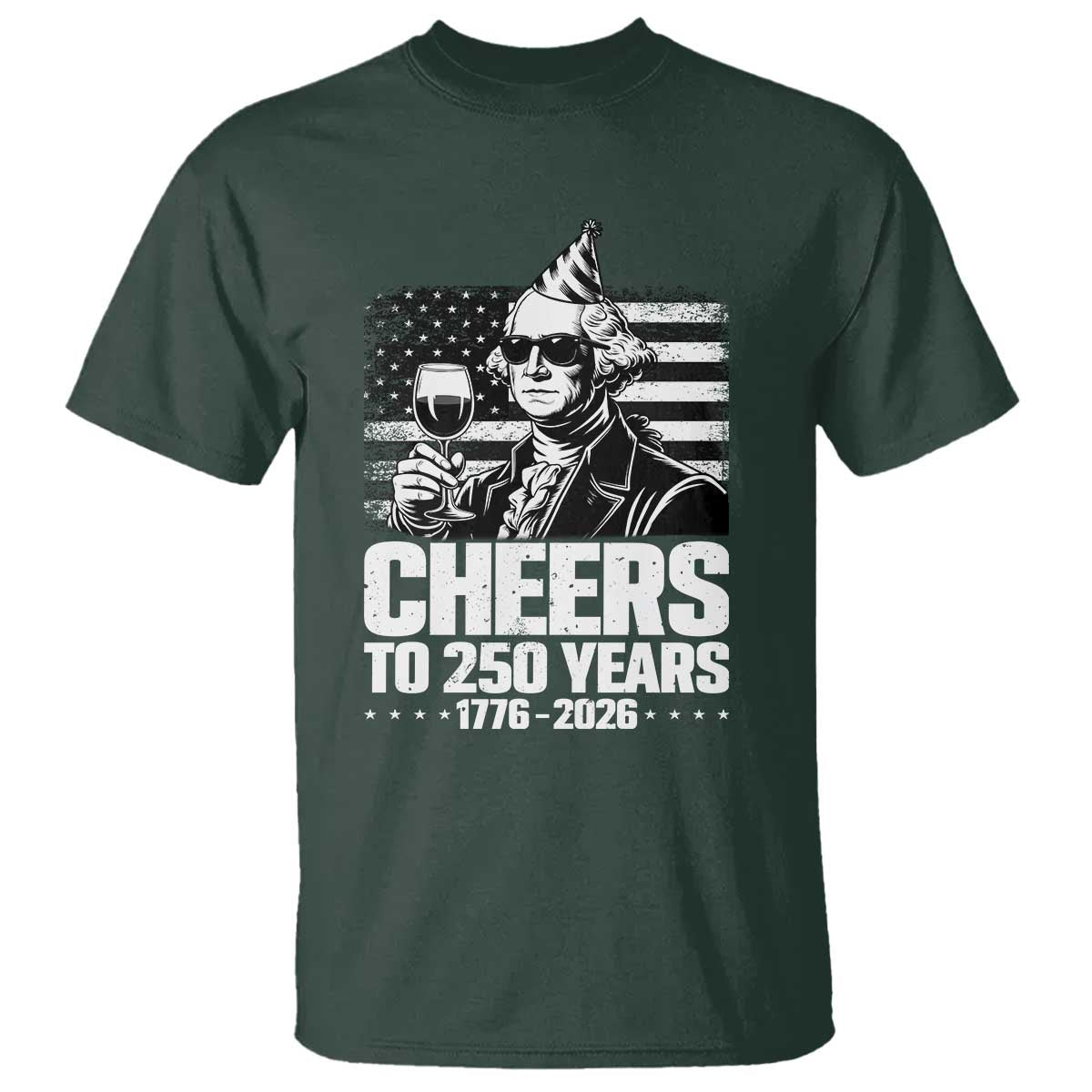 Funny George Washington Cheers To 250 Years T Shirt