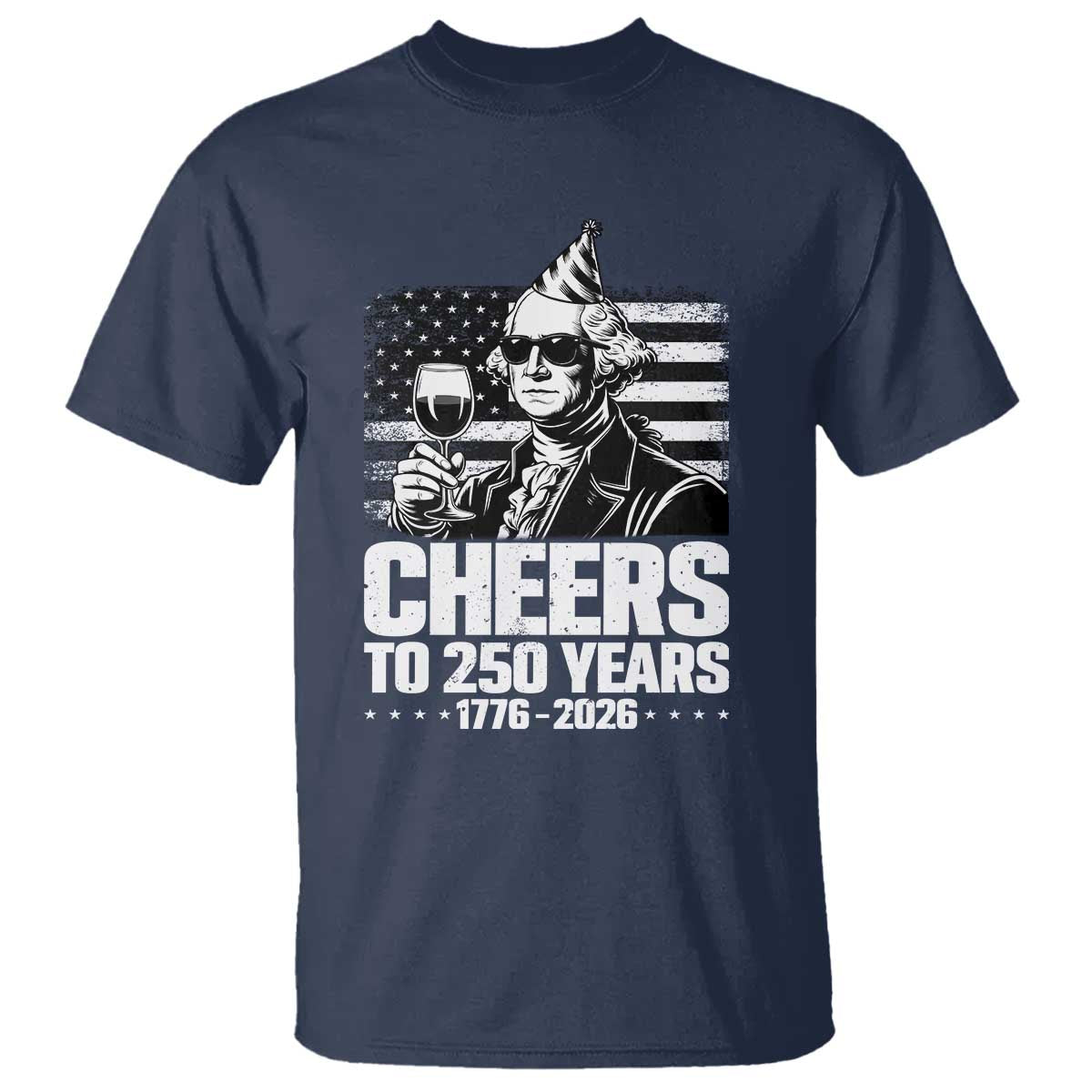 Funny George Washington Cheers To 250 Years T Shirt