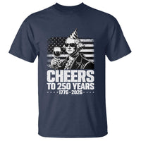 Funny George Washington Cheers To 250 Years T Shirt