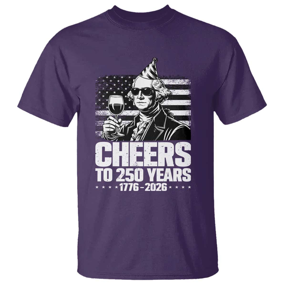 Funny George Washington Cheers To 250 Years T Shirt