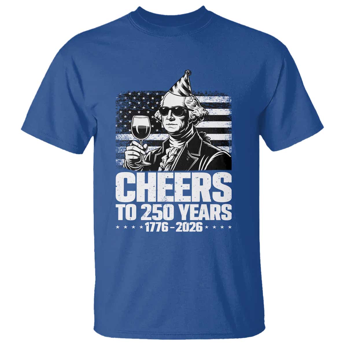Funny George Washington Cheers To 250 Years T Shirt