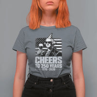 Funny George Washington Cheers To 250 Years T Shirt For Women
