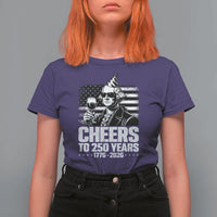 Funny George Washington Cheers To 250 Years T Shirt For Women