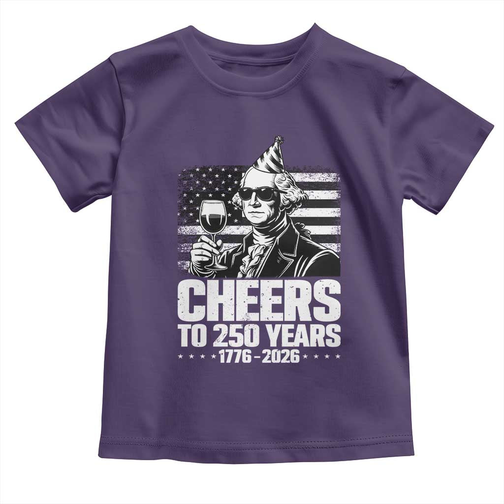Funny George Washington Cheers To 250 Years Toddler T Shirt