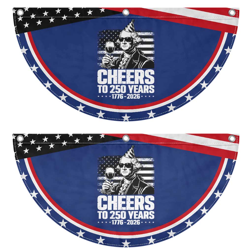 Funny George Washington Cheers To 250 Years Patriotic Fan Flag