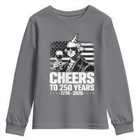 Funny George Washington Cheers To 250 Years Youth Sweatshirt