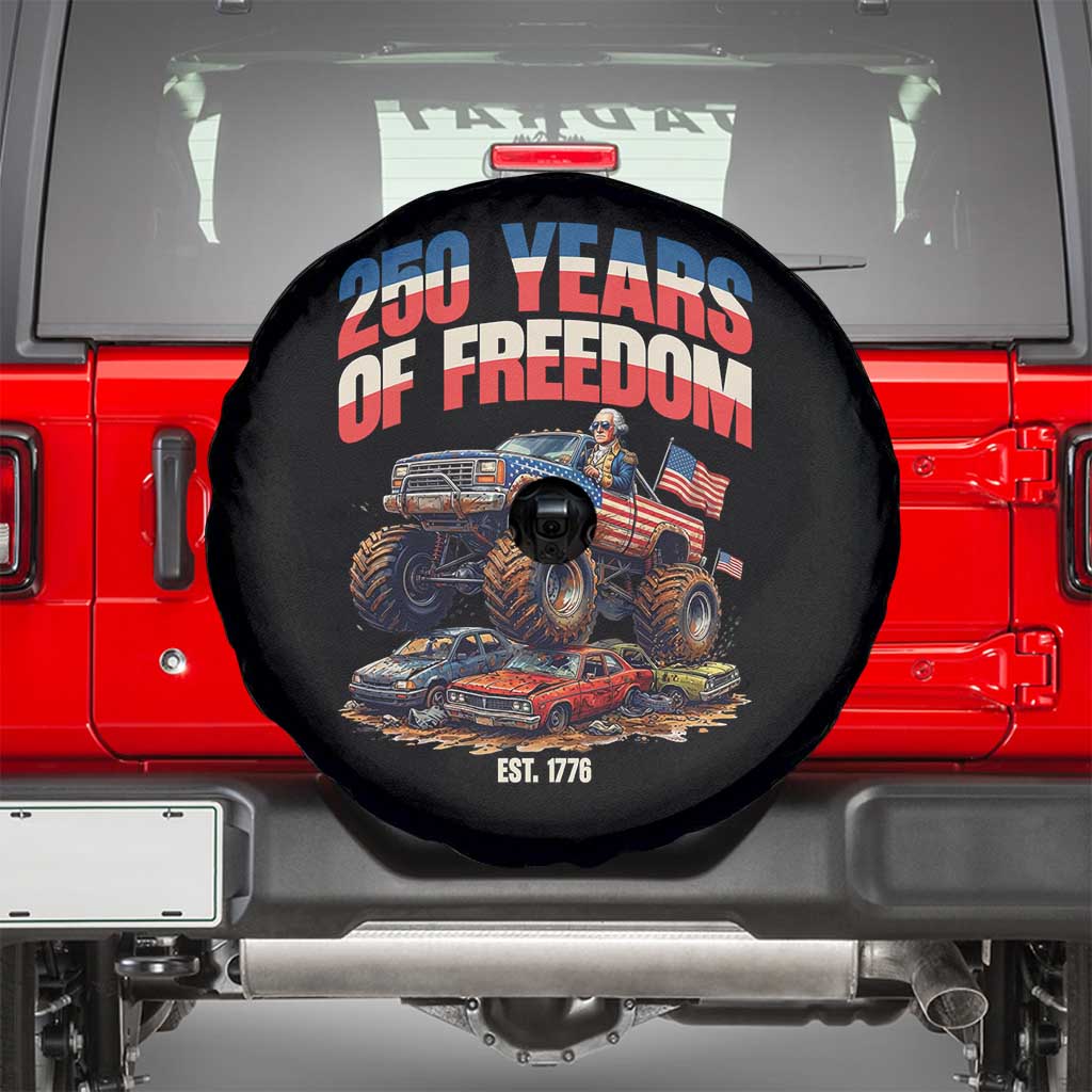 Funny George Washington Monster Truck Spare Tire Cover America 250th Anniversary